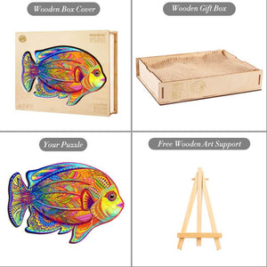 Innovative jigsaw puzzles fish showcase of box contents