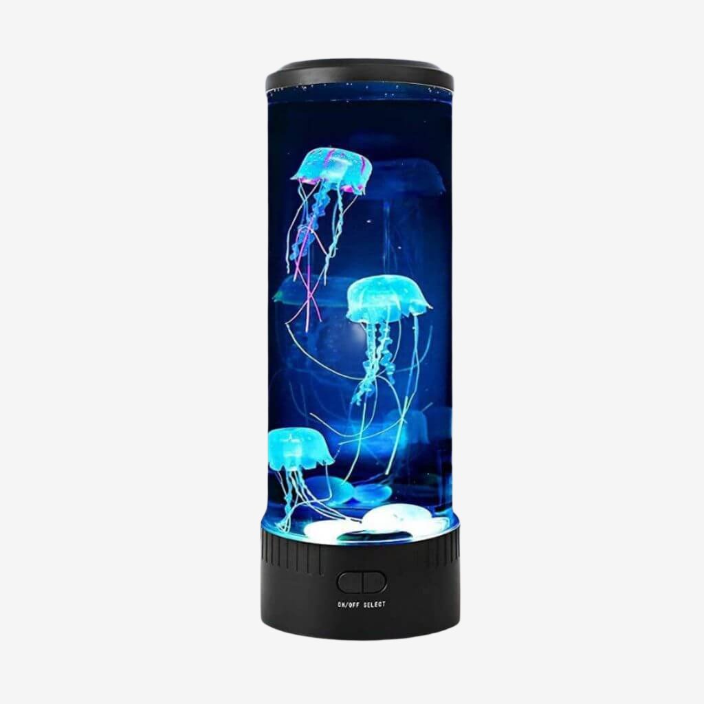 Jellyfish lamp with three jellyfish on white background