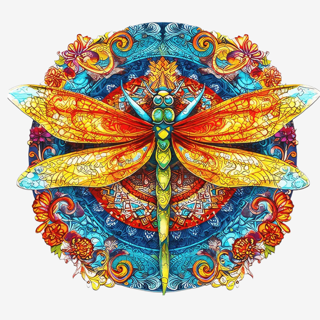 Jigsaw puzzles Australia round dragonfly mandala