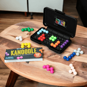 Kanoodle brain-teasing puzzles game by Educational Insights on a wooden table