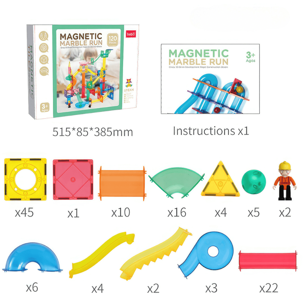 Kebo magnetic ball run pack with 120 pieces