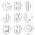 Letter cookie cutters with dimensions