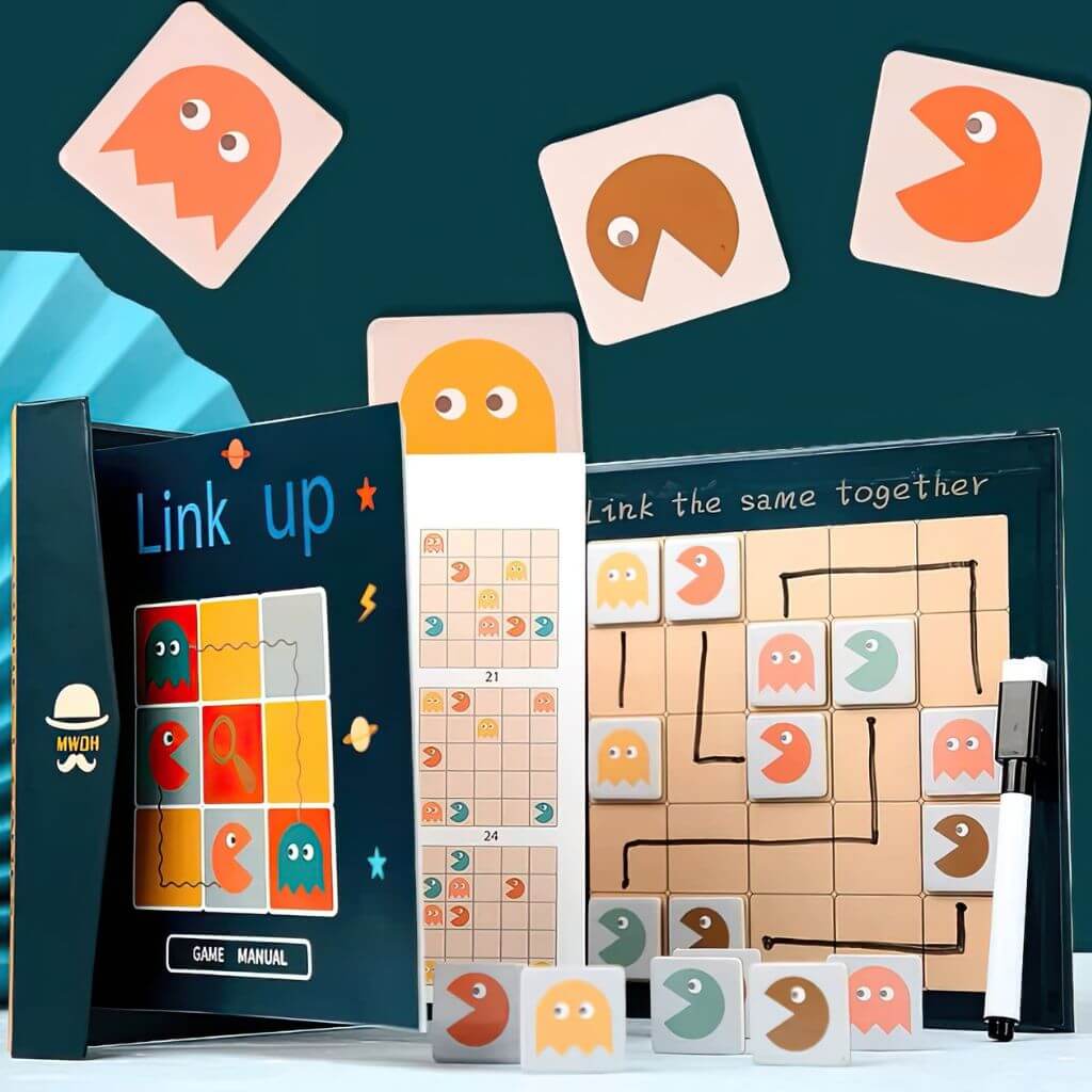 Link up magnetic puzzle game