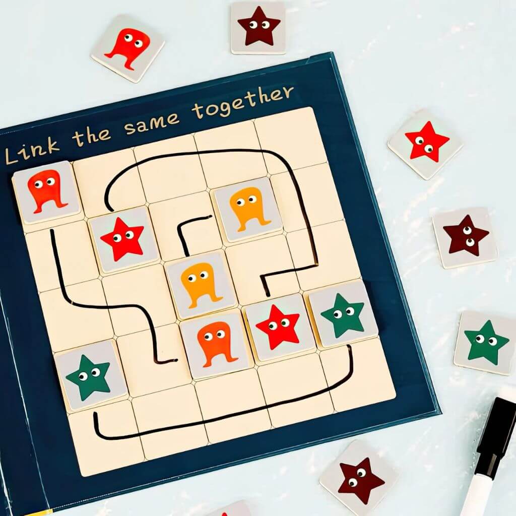 Link up magnetic puzzle game