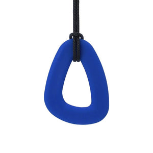Loop chew necklace dark blue on white background