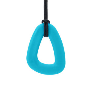 Loop chew necklace teal on white background