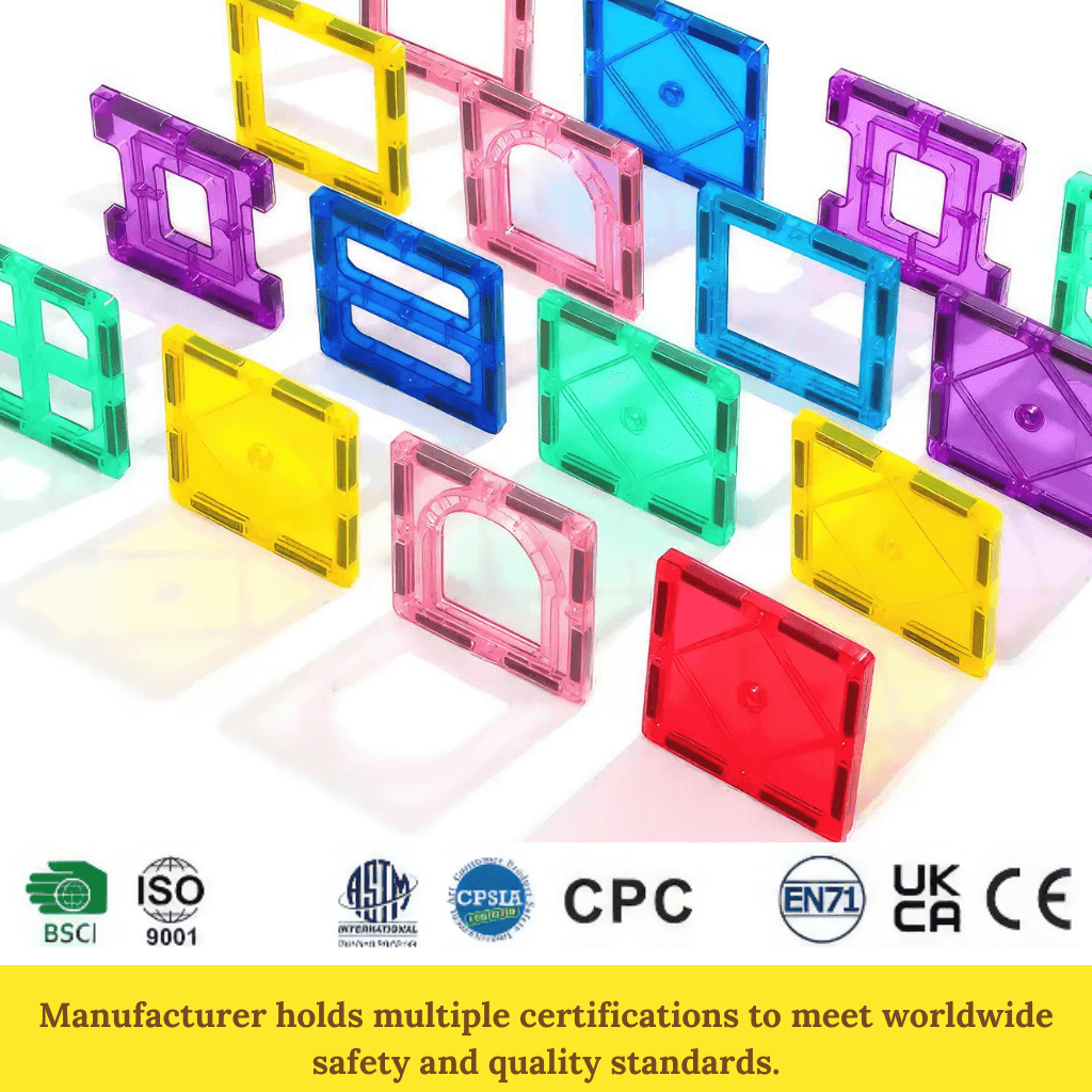 Magnetic tiles Australia manufacturer certifications and quality standards