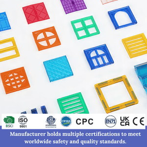 Magnetic tiles for building 60 pieces set manufacturer certifications and quality standards