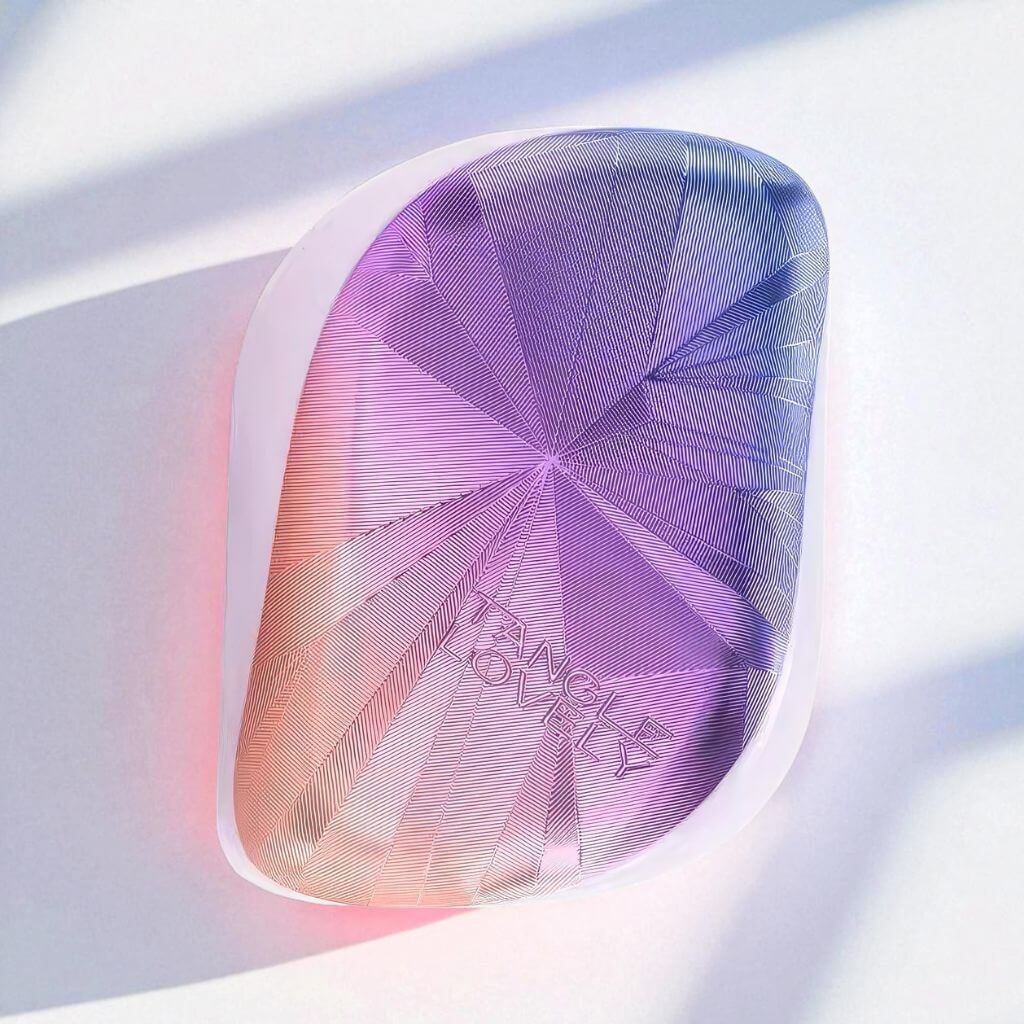 Mini hair brush Tangle Teezer Compact Styler purple gold