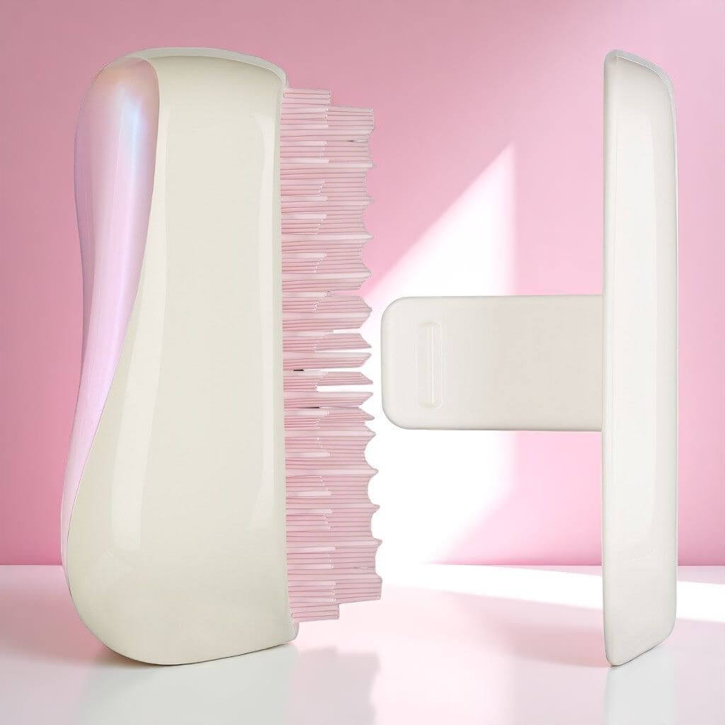 Mini hair brush with protective cover