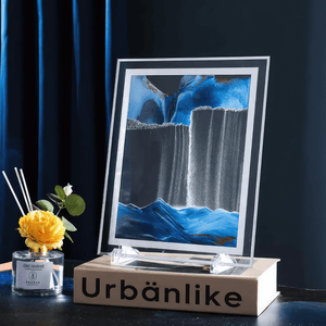 Moving sand art for desk blue