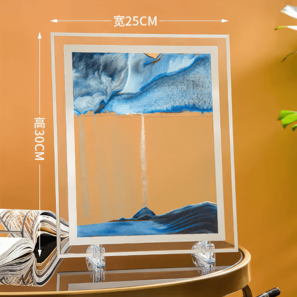 Moving sand art frame blue