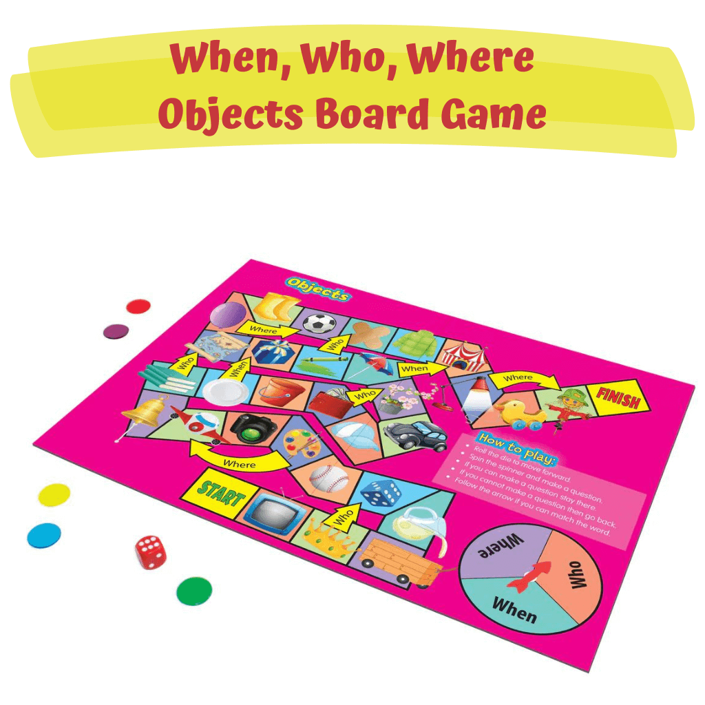 Objects board game from the Speaking Board Games by Junior Learning on white background