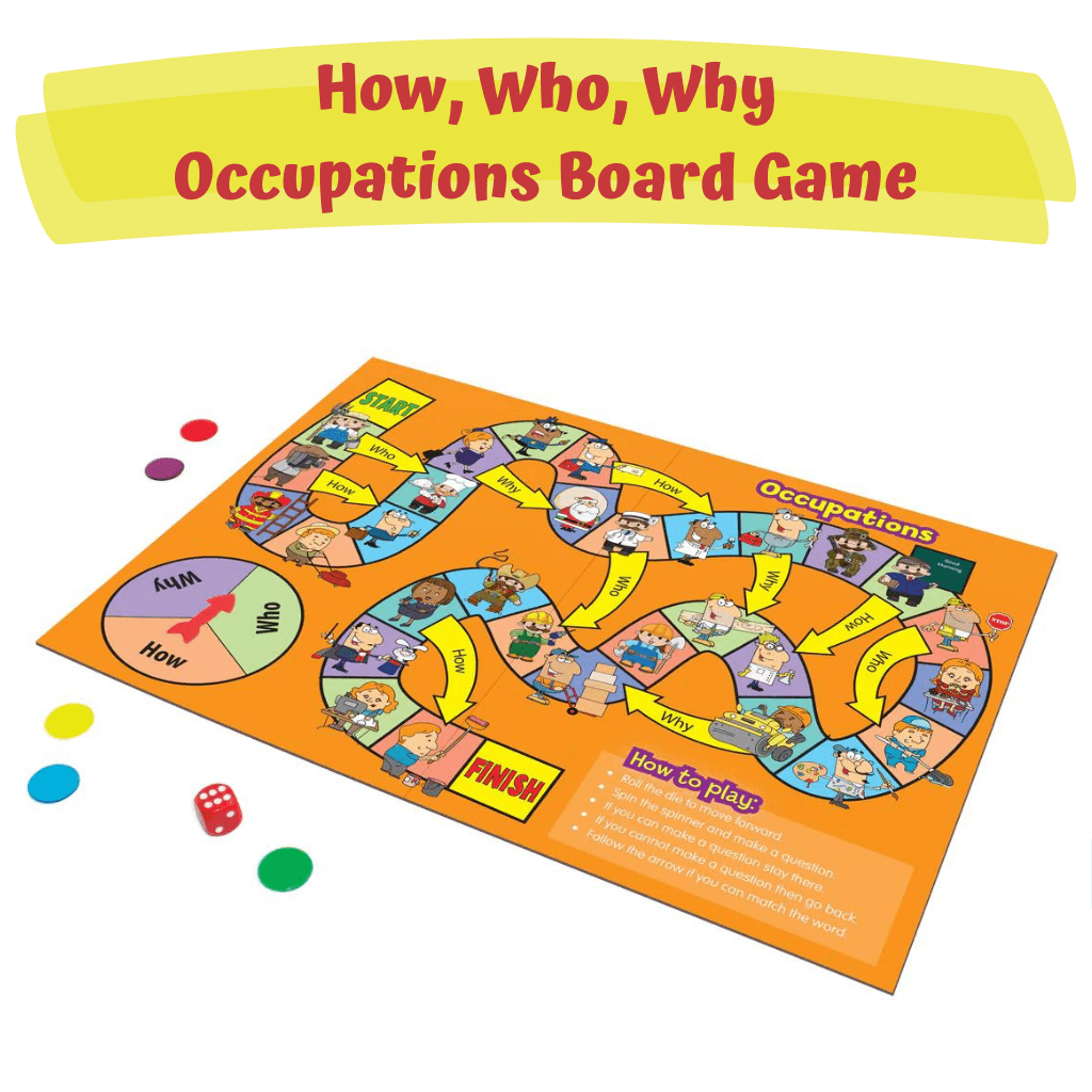 Occupations board game from the Speaking Board Games by Junior Learning on white background