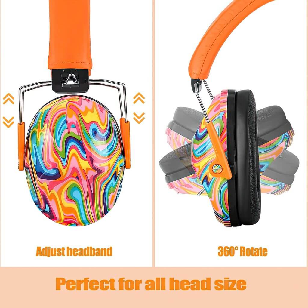 Orange earmuffs info graphic