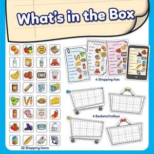 Orchard Toys Shopping List Game What is in the box Info Graphic