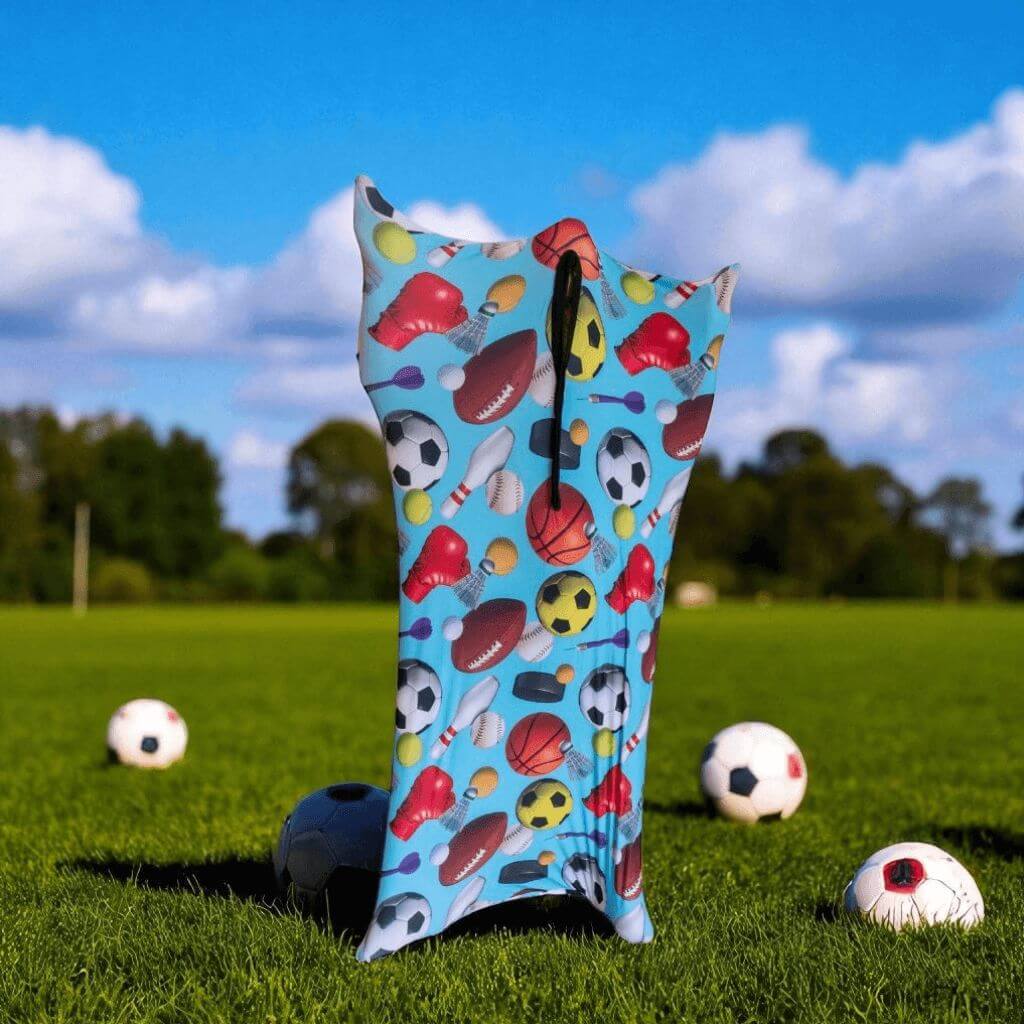 Person in a body sock sensory on  grass