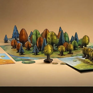 Photosynthesis board game by Blue Orange on a brown background