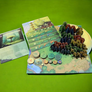 Photosynthesis board game by Blue Orange on a green background