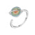 Planet adjustable anxiety ring in silver on white background