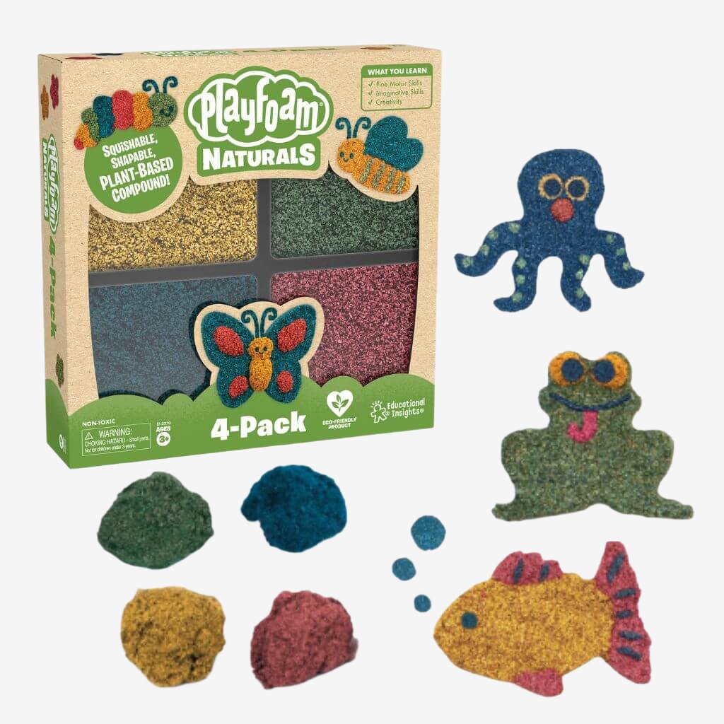 Playfoam® Naturals 4-Pack by Educational Insights box and contents on white background