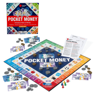 Pocket Money Game - Introduction to Money by Knowledge Builder box and contents