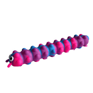 Pop it fidget toy caterpillar blue purple on white background