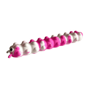 Pop it fidget toy caterpillar pink white on white background