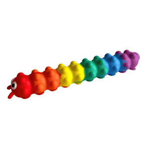 Pop it suction caterpillar rainbow on white background