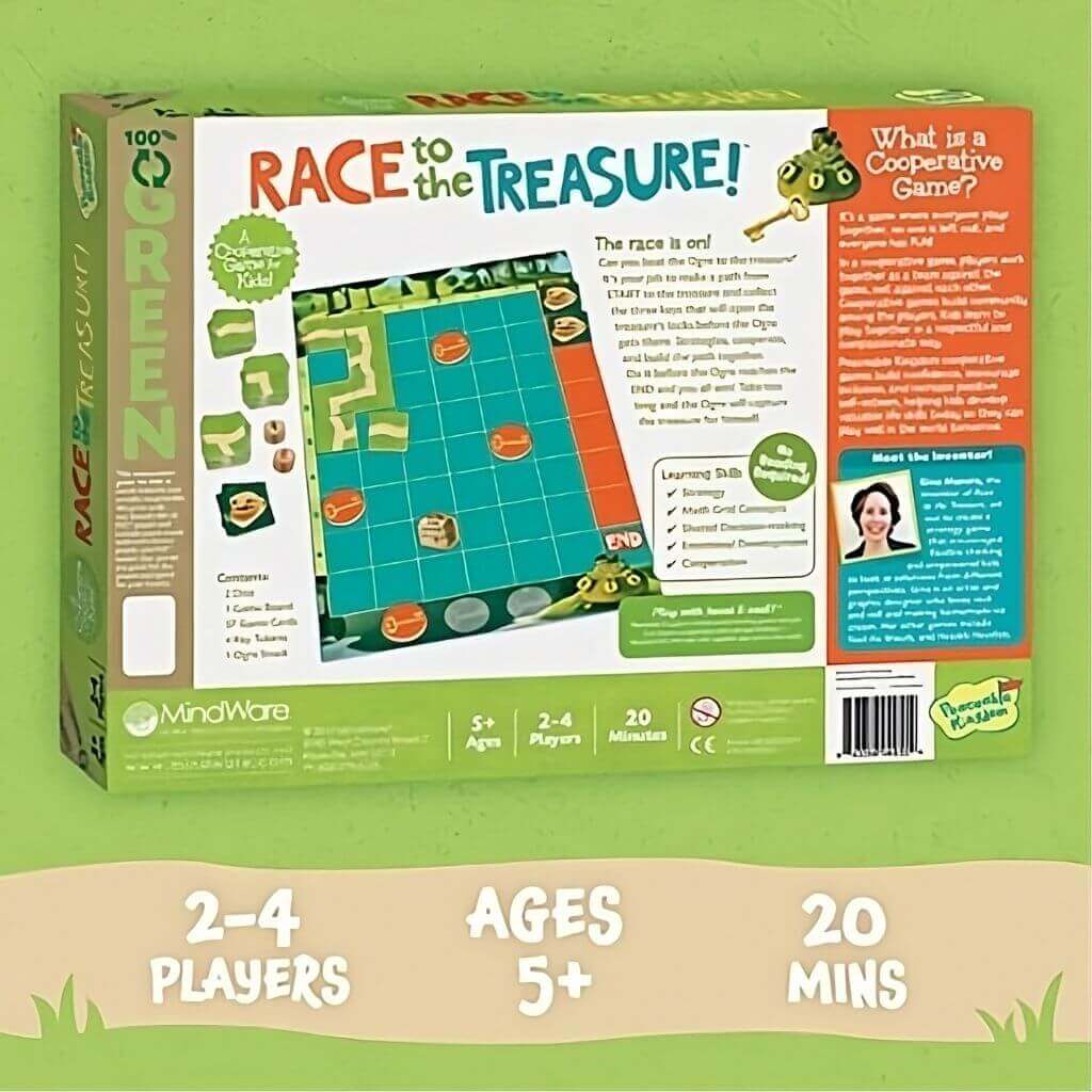 Race to the Treasure cooperative board game by Peaceable Kingdom on white background