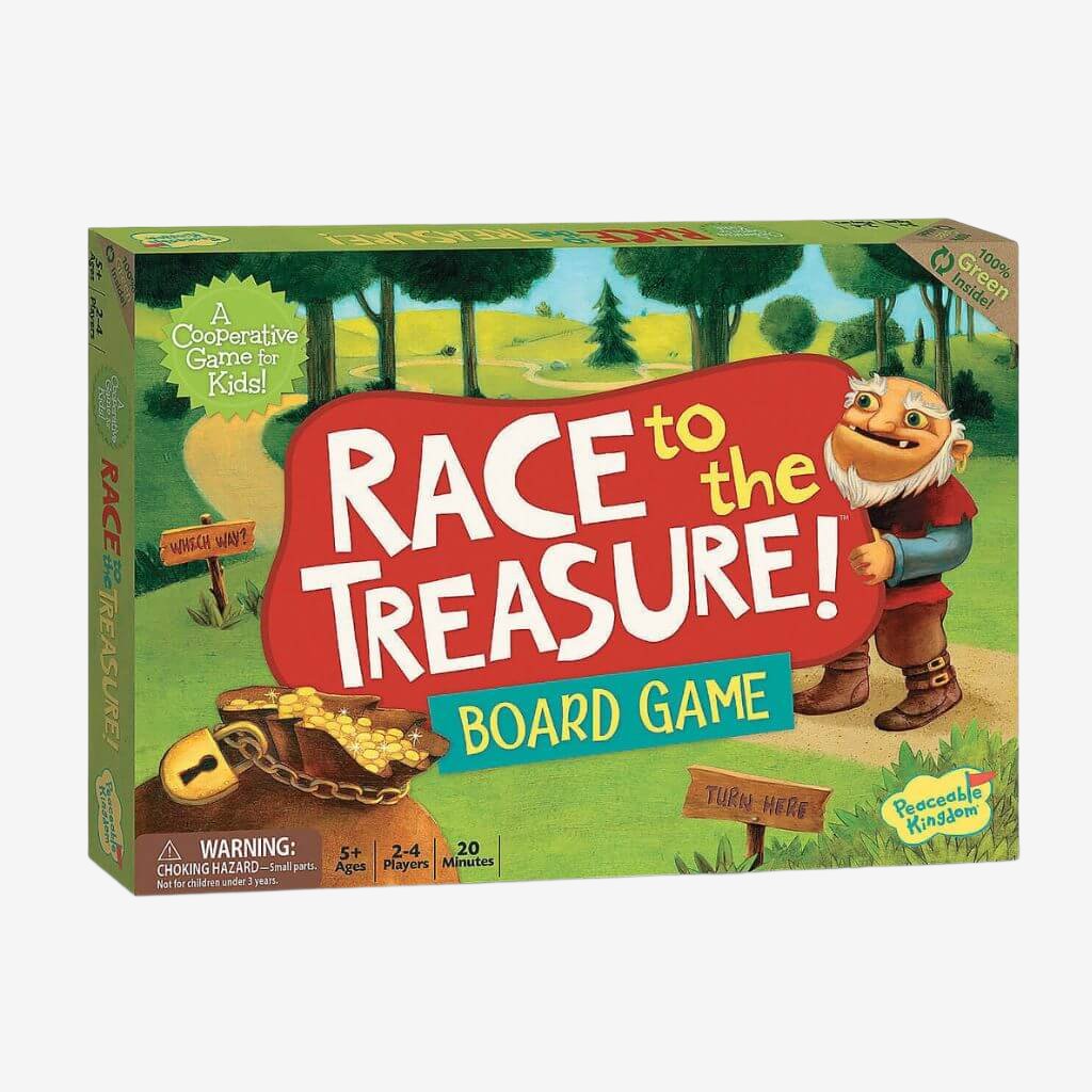 Race to the Treasure cooperative board game by Peaceable Kingdom on white background