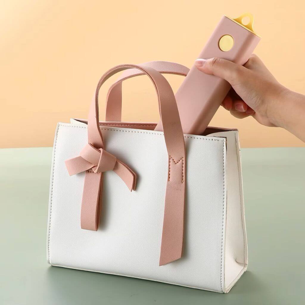 Reusable cutlery set in a handbag