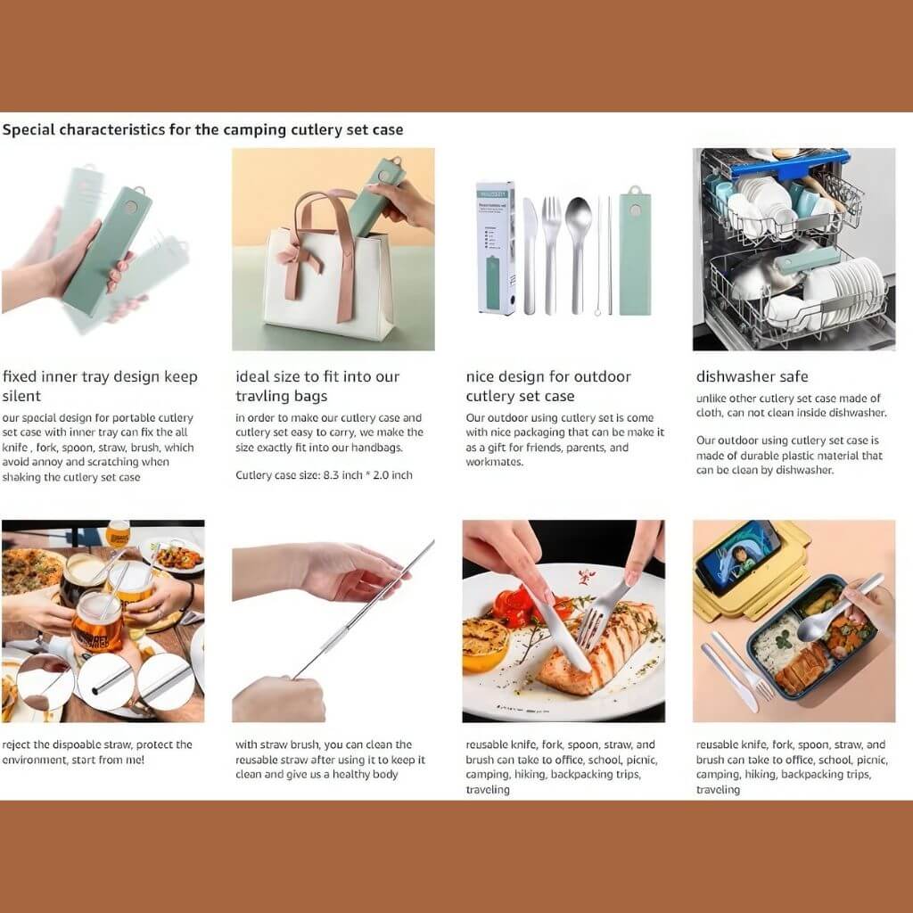 Reusable cutlery set info graphic