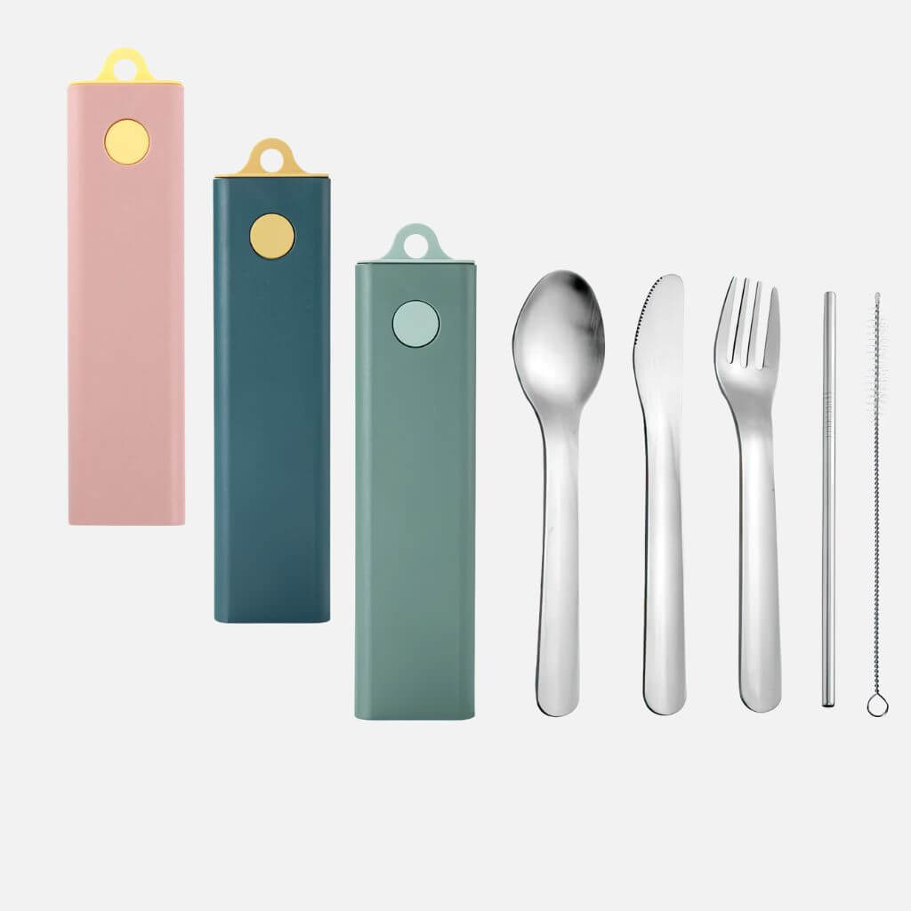 Reusable portable cutlery sets