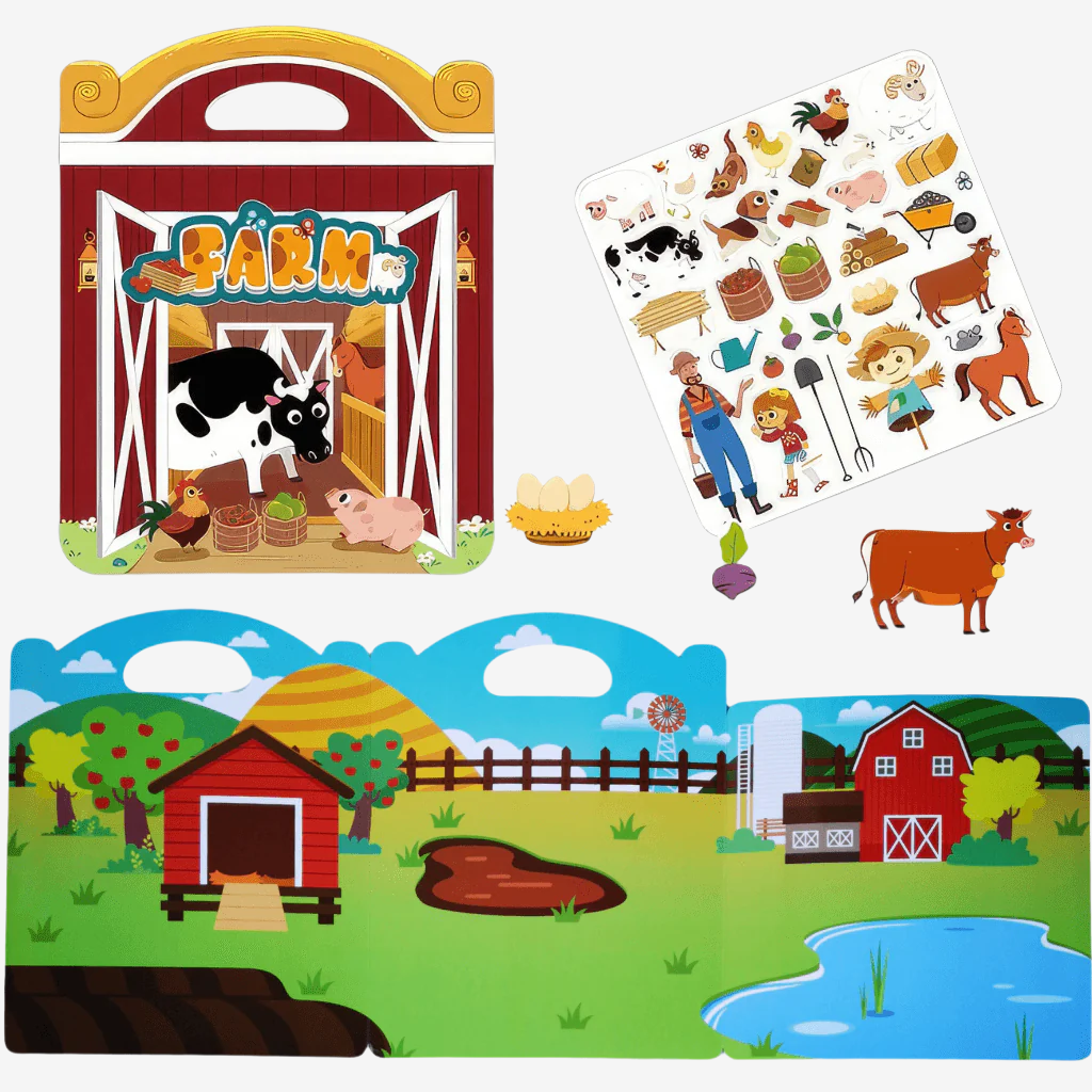 Reusable sticker book form on white background