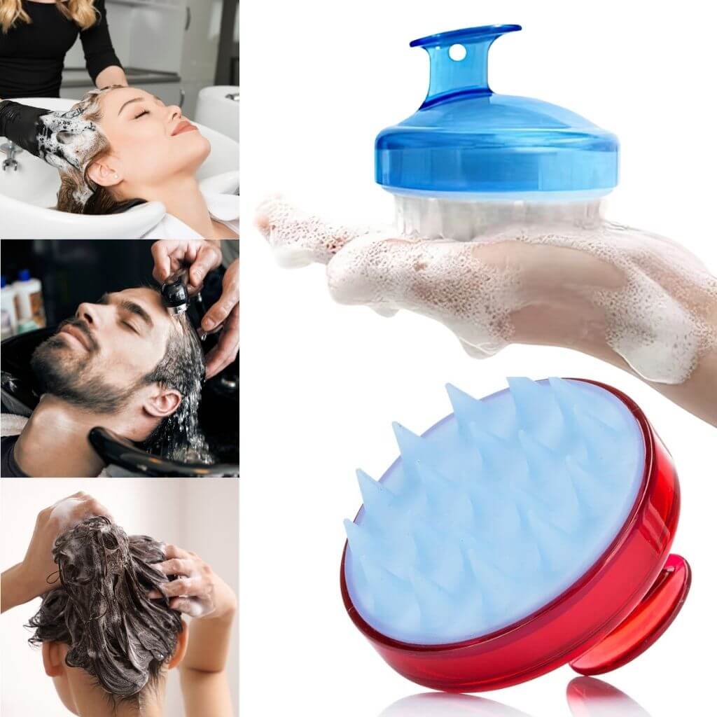 Scalp massager photo collage