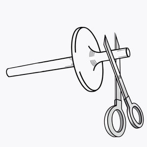 Drawing of scissors trimming Ark Lip Blok Straw Mouthpiece Flexible