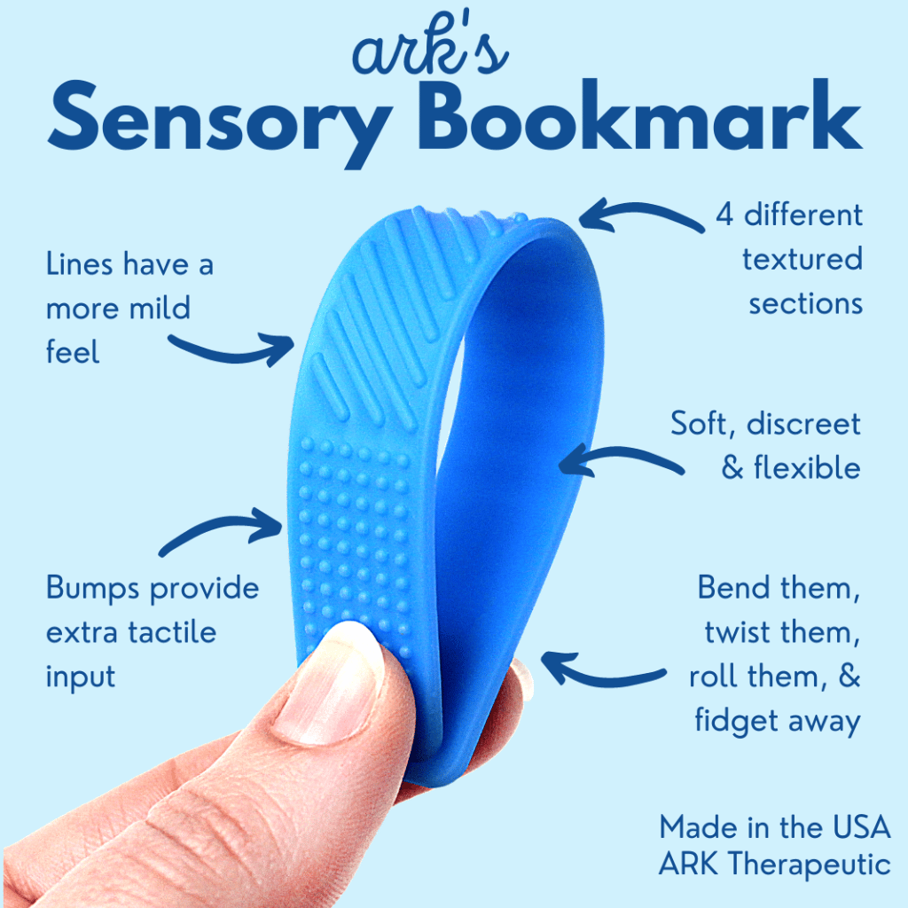 Sensory bookmark fidget info graphic