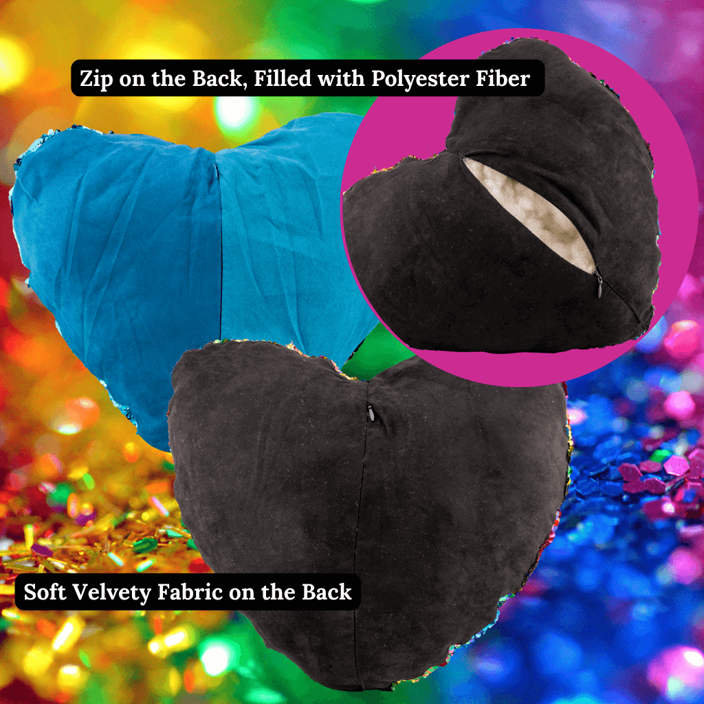 Sequin cushion info graphic