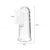 Silicone finger toothbrush with dimensions on white background