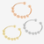 Silver, gold, rose gold rings with beads adjustable