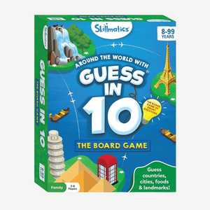 Skillmatics Guess in 10 Around the World Board Game Box