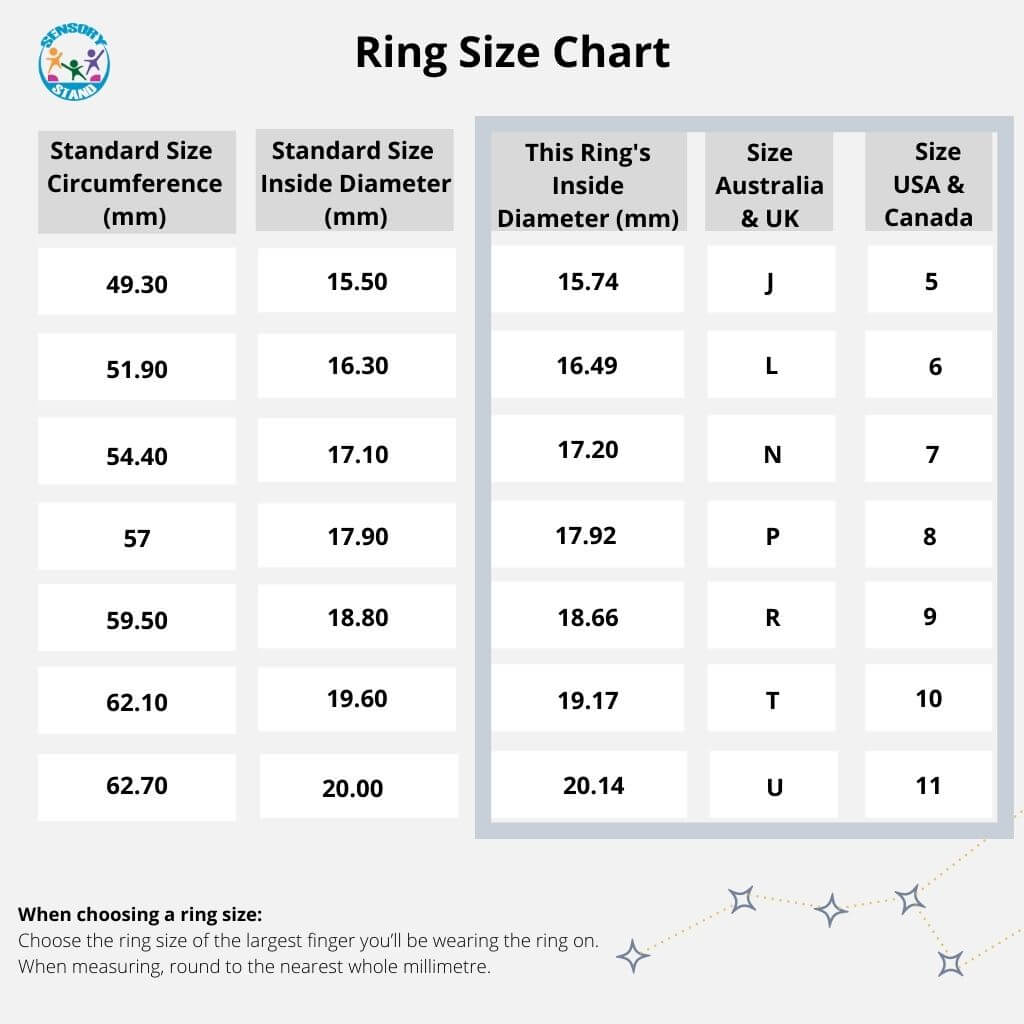 Sterling silver beaded anxiety ring sizes