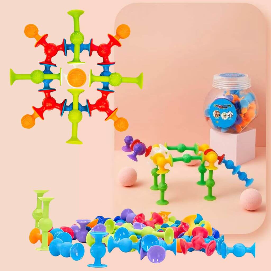 Suction toys constructions