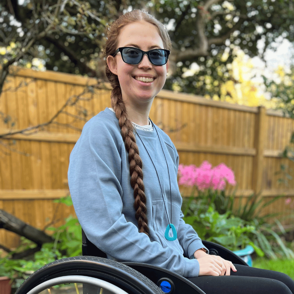 Loop chew necklaces teal, blue, black on white background