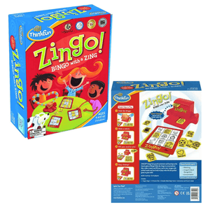 Thinkfun Zingo game box front back view