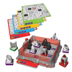 Thinkfun Laser Maze Logic game contents on a white background