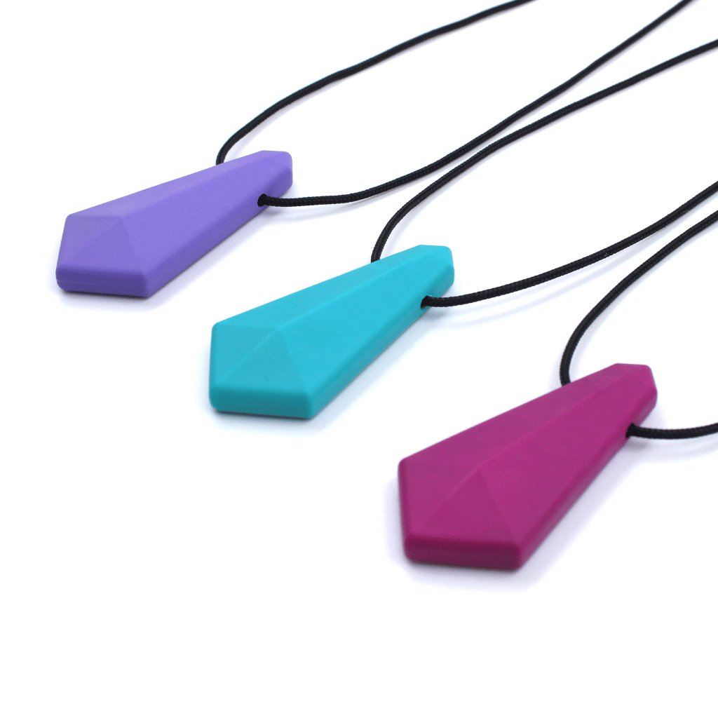Three chewel chewable pendant necklaces by Ark