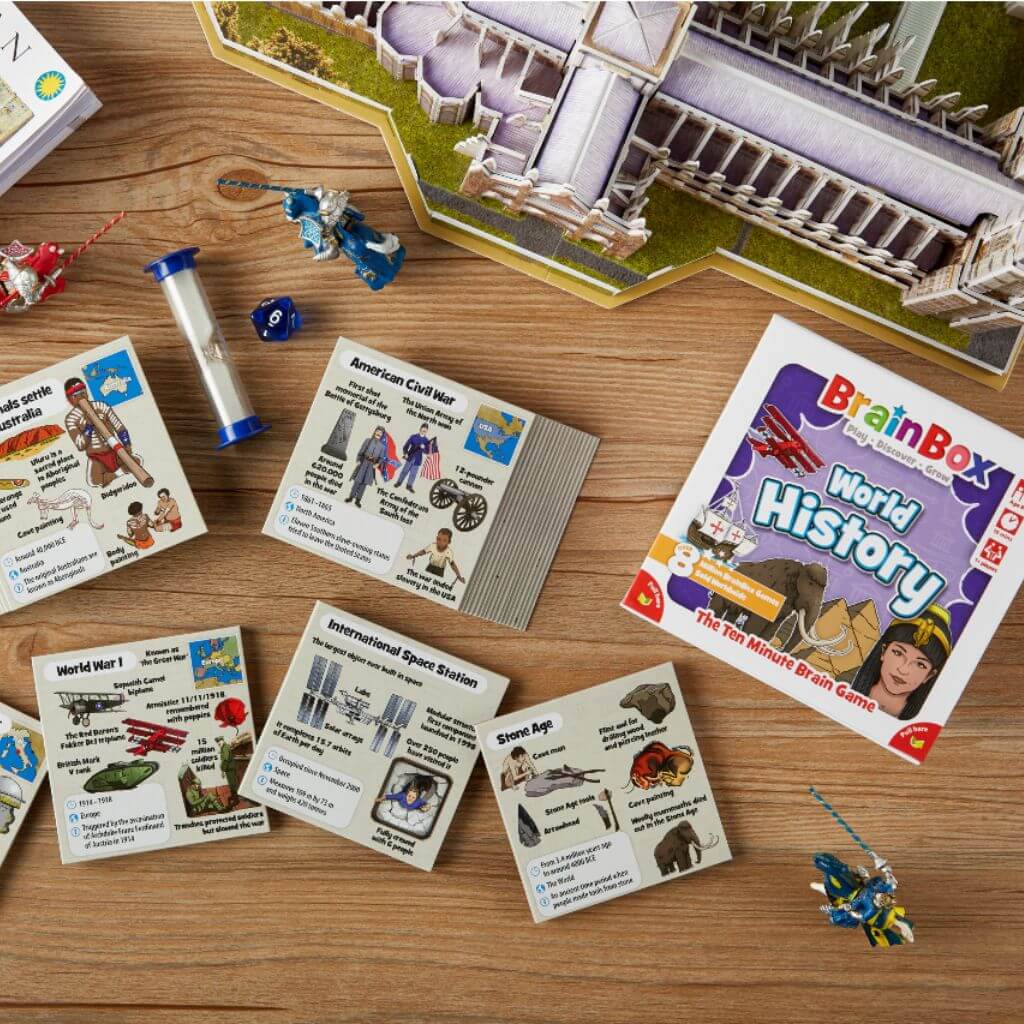 Toys cards inside BrainBox World History
