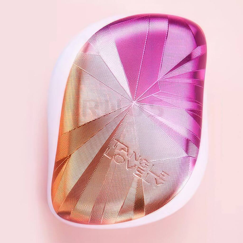 Travel hair brush pink gold